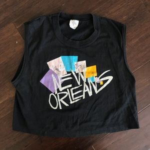 AWESOME vintage New Orleans black crop top